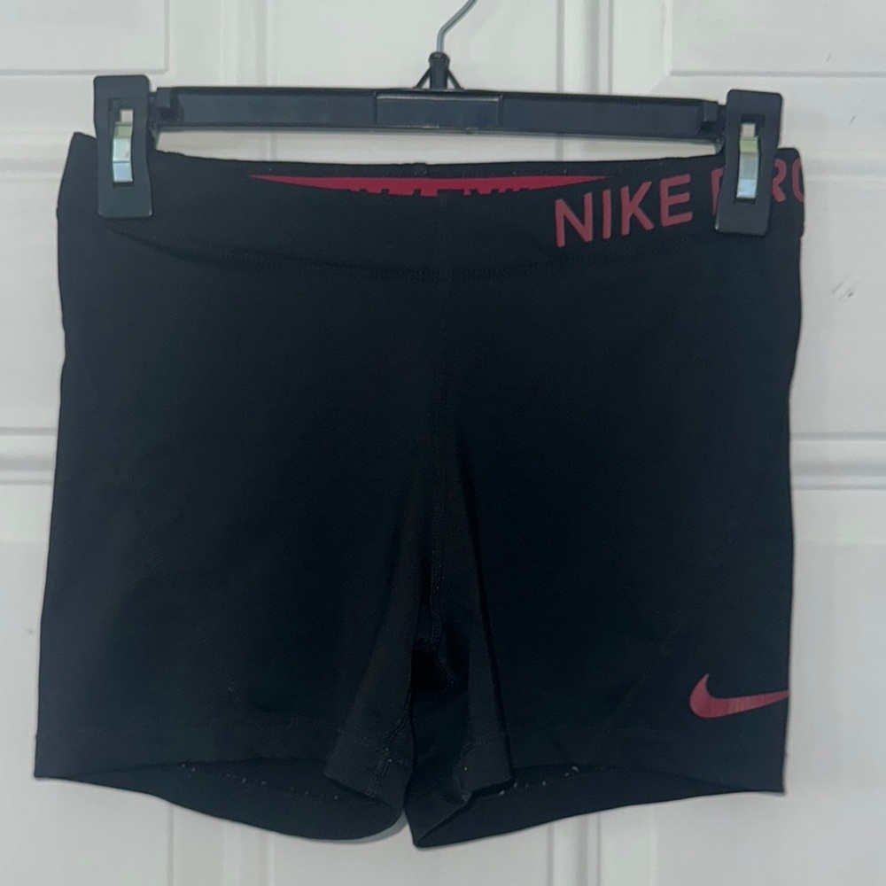 Nike Black Shorts with Red Logo